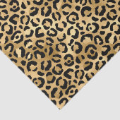 Papier Mousseline Stylish Black & Gold Foil Leopard Spots Safari (Détail)