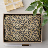 Papier Mousseline Stylish Black & Gold Foil Leopard Spots Safari (Cadeau)