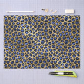 Papier Mousseline Stylish Blue & Gold Foil Leopard Spots Safari (Artisanat)