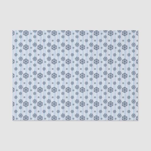 Papier Mousseline Stylish Blue Snowflake Pattern (Recto)