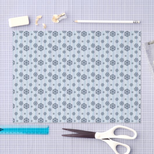 Papier Mousseline Stylish Blue Snowflake Pattern (Artisanat)