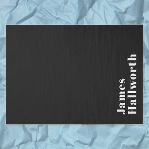 Papier Mousseline Stylish Editable Retro Modern Name (ou autre texte