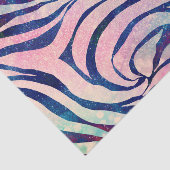 Papier Mousseline Stylish Metallic Blue & Holographic Zebra Print (Détail)
