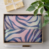 Papier Mousseline Stylish Metallic Blue & Holographic Zebra Print (Cadeau)