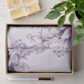 Papier Mousseline Stylish Purple Flowers Tissue Paper (Cadeau)