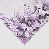 Papier Mousseline Stylish Purple Flowers Tissue Paper (Détail)