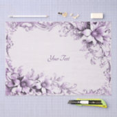 Papier Mousseline Stylish Purple Flowers Tissue Paper (Artisanat)