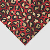 Papier Mousseline Stylish Red & Gold Foil Leopard Spots Safari (Détail)