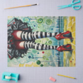 Papier Mousseline Stylish Witch - Ruby Heels - Striped Stockings (Artisanat)
