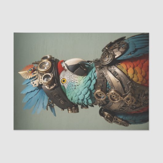 Papier Mousseline Stylisme coloré Steampunk Parrot (Recto)