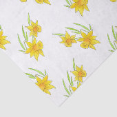 Papier Mousseline Stylo jonquille et Motif aquarelle (Détail)