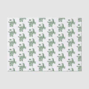 Papier Mousseline Styracosaurus vert avec peinture de guerre tribale