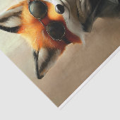 Papier Mousseline Suave Gentleman Fox, lunettes et vin DC6R Decoupag (Détail)