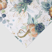 Papier Mousseline Succulentes verdure et citrouilles dorées Fête d'a (Détail)