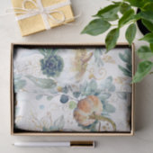 Papier Mousseline Succulentes verdure et citrouilles dorées Fête d'a (Cadeau)