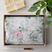 Papier Mousseline Succulentes verdure et fleurs roses botanique (Cadeau)