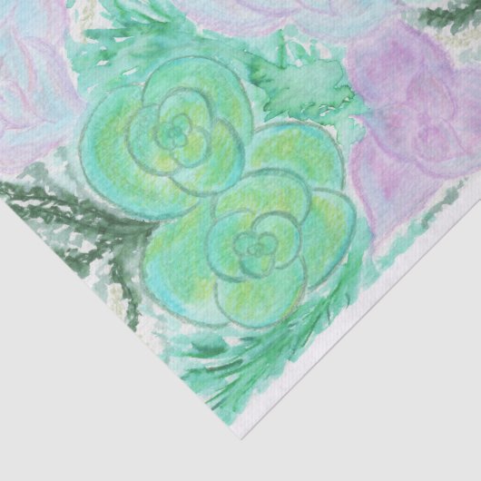 Papier Mousseline Succulents d'aquarelle (Détail)