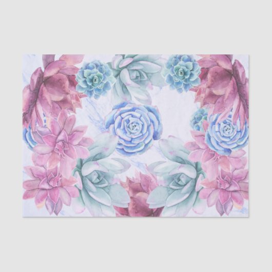 Papier Mousseline Succulents Moderne Chic Fête des mariées en marbre (Recto)