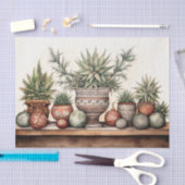 Papier Mousseline Succulents Pots Noël Cactus Sud-Ouest (Artisanat)