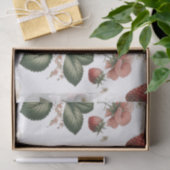 Papier Mousseline Sucré à la baie Motif fraise et floral (Cadeau)