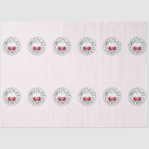 Papier Mousseline SUCRE COMME DES CHERRIES Timbre Vintage rétro sur