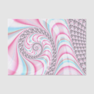 Papier Mousseline Sucre de canne bleu rose pastel Spiral Fractal