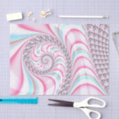 Papier Mousseline Sucre de canne bleu rose pastel Spiral Fractal (Artisanat)