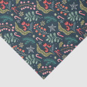 Papier Mousseline Sucre de canne festif et Holly Motif (Détail)