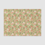 Papier Mousseline Sucre de canne Holly Berry Motif de Noël vert (Recto)