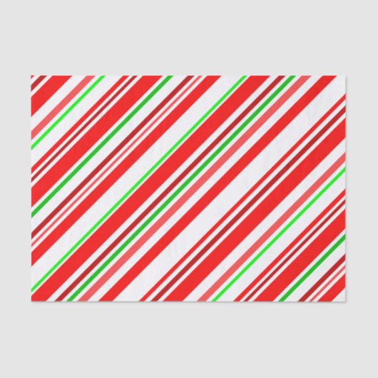 Papier Mousseline sucre de canne rayures Diagonal Motif Rouge Vert (Recto)