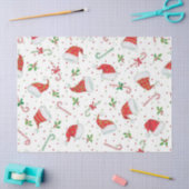 Papier Mousseline Sucres de canne et chapeaux de Père Noël (Artisanat)