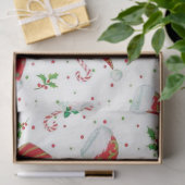 Papier Mousseline Sucres de canne et chapeaux de Père Noël (Cadeau)
