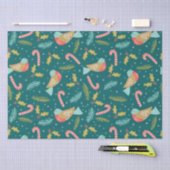 Papier Mousseline Sucres de canne Holly Pine Boughs Oiseaux (Artisanat)