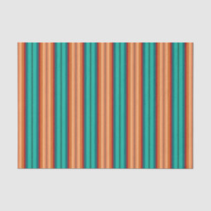 Papier Mousseline Sud-Ouest Orange rouge Turquoise arc-en-ciel rayur