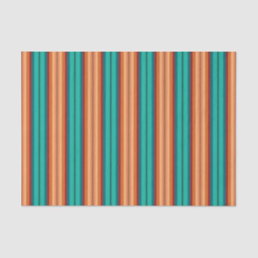 Papier Mousseline Sud-Ouest Orange rouge Turquoise arc-en-ciel rayur (Recto)