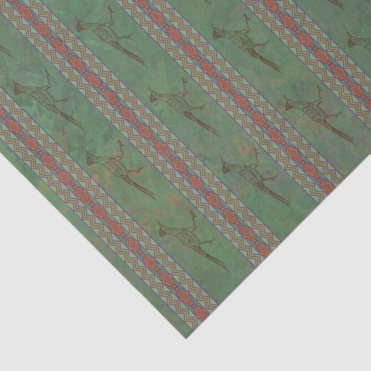Papier Mousseline Sud-ouest Roadrunner Sagebrush Green (Détail)