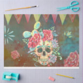 Papier Mousseline Sugar Skull Dia De Los Muertos Decoupage Paper  (Artisanat)