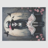 Papier Mousseline Sugar Skull Gothic Girl Decoupage (Recto)