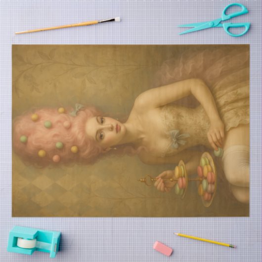 Papier Mousseline Sugared Silence – Pastel Macaron Rococo Fantasy (Artisanat)