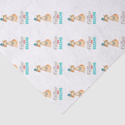 Papier Mousseline Suivez vos rêves Fox (Détail)