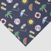 Papier Mousseline Summer Beach Vacances Motif bleu (Détail)