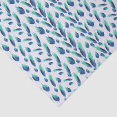 Papier Mousseline Summer Boho Blue Greenery Botanical Feuilles (Détail)