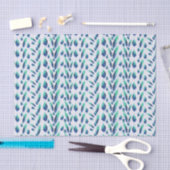 Papier Mousseline Summer Boho Blue Greenery Botanical Feuilles (Artisanat)