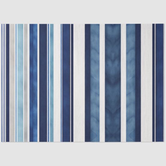 Papier Mousseline Summer Navy Blue Popular Boat Stripes Collection (Recto)