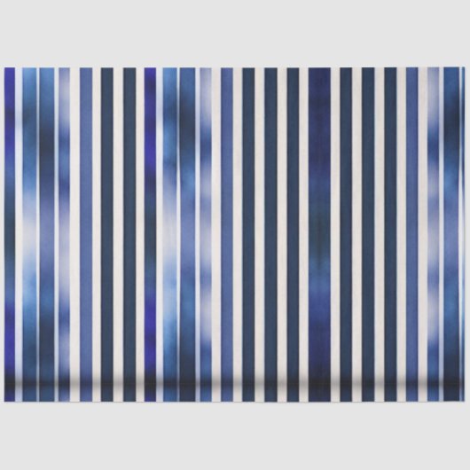 Papier Mousseline Summer Popular Navy Blue Boat Stripes Collection (Recto)