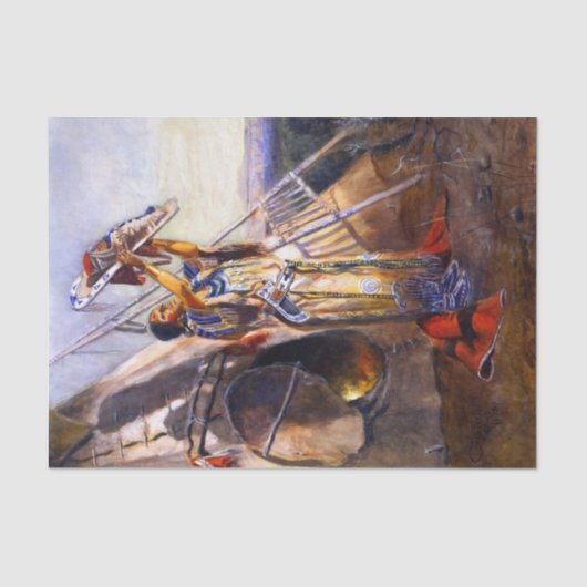 Papier Mousseline "Sun Worshiping in Montana" de Charles Russell (Recto)