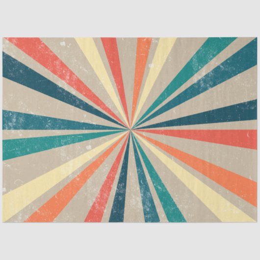 Papier Mousseline Sunburst Arc-en-ciel rétro coloré (Recto)
