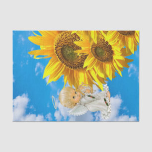 Papier Mousseline Sunflower Baby Angel Floral Tissu Papier