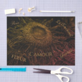 Papier Mousseline Sunflower Black Gold Rose Art Script  (Artisanat)