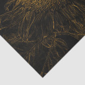 Papier Mousseline Sunflower Gold Black Floral Art Découpage (Détail)